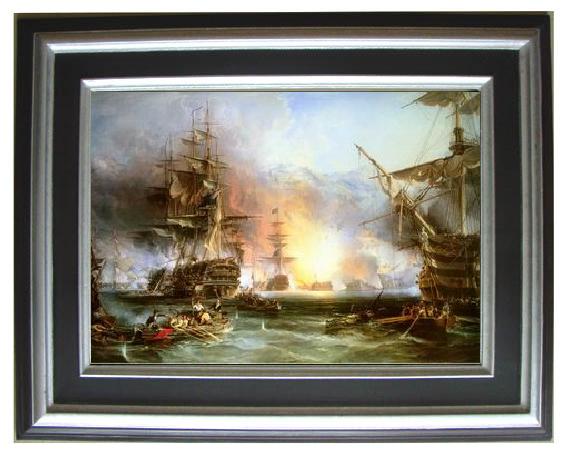 framed  unknow artist Seascape, boats, ships and warships. 146, Ta116